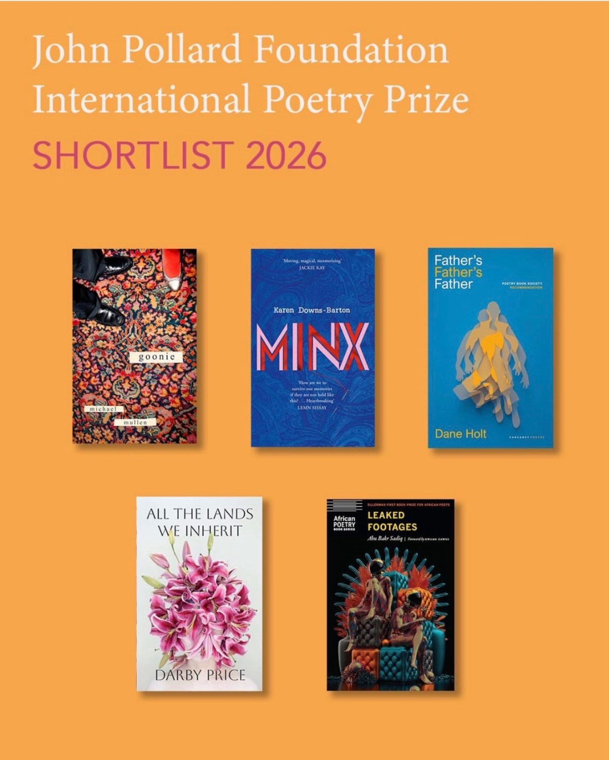 John Pollard Foundation International Poetry Prize Shortlist&nbsp;2026